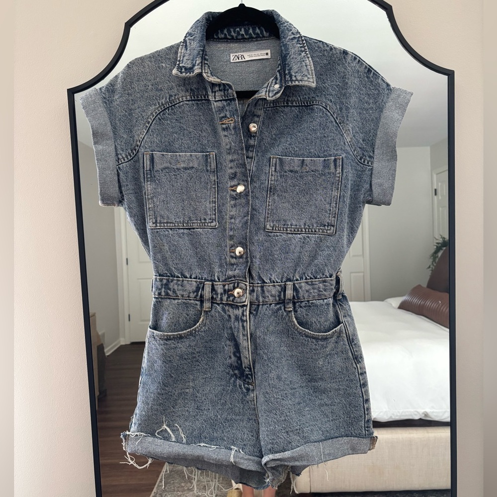 Zara Denim Romper